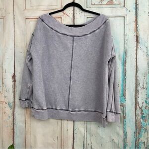 Pilcro Off the Shoulder Slouchy Lavender Sweatshirt Women’s M